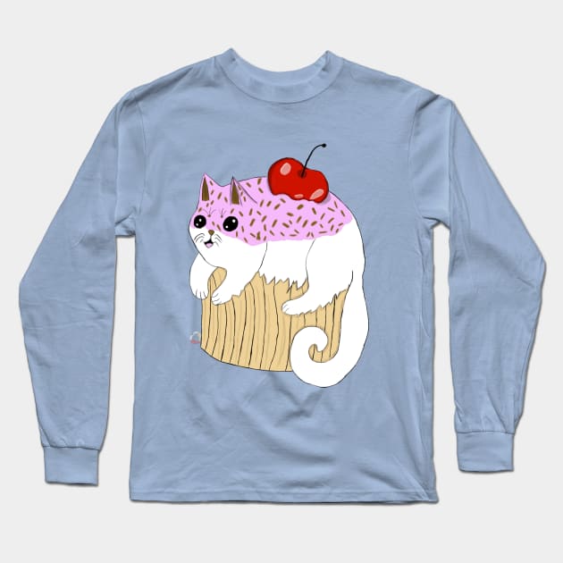 CupCat Long Sleeve T-Shirt by TwoFoxStudios